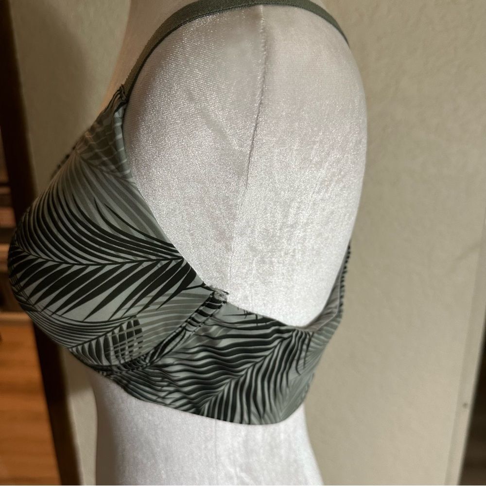 Kindly Yours T-Shirt Bra Women 40C Green Palm Leaf Underwire Convertible Straps - Picture 6 of 9